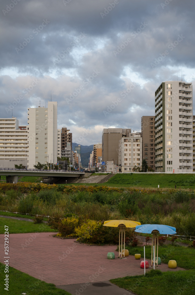 Obraz premium 豊平川の風景
