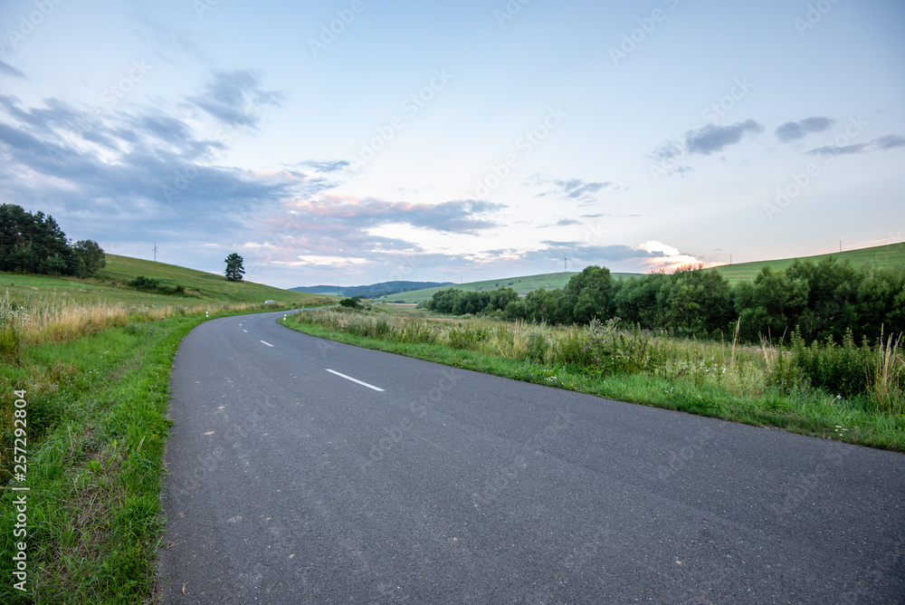 Fototapeta premium empty asphalt road in autumn