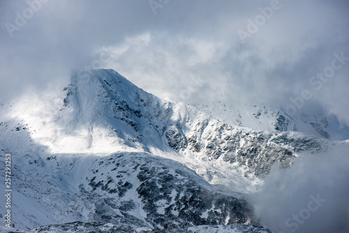 snow covered tourist trails in slovakia tatra mountains