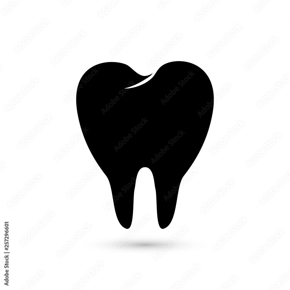 Tooth icon in flat style. Vector illustration Tooth icon in flat style. Vector illustration