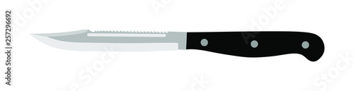 Hunting knife vector illustration isolated on white background. Military knife slice symbol. Survivor tool. Dirk sign. Bayonet vector. Kitchen tool equipment.