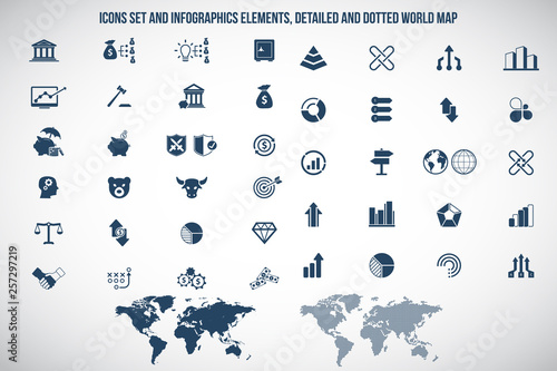Financial investment icon set