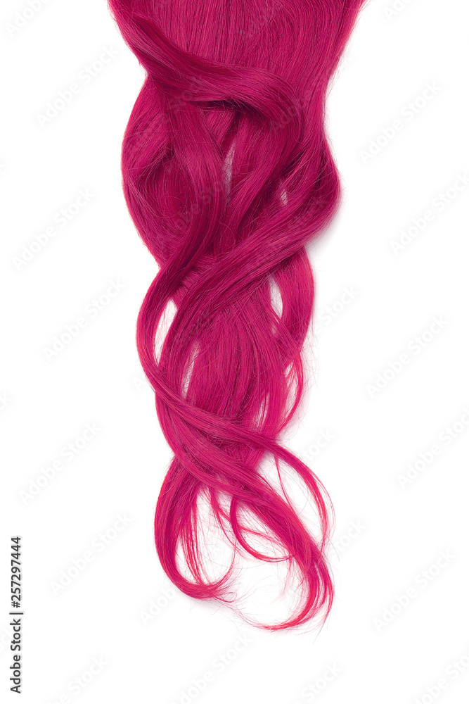 Long wavy pink hair isolated on white background. High resolution Long wavy pink hair isolated on white background. High resolution