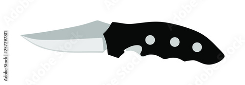 Hunting knife vector. Military knife vector illustration isolated on white background. Slice symbol. Aggressive survivor tool. Dirk sign. Bayonet vector. Kitchen tool.