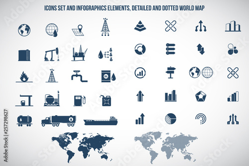 Set of oil and gas icons 