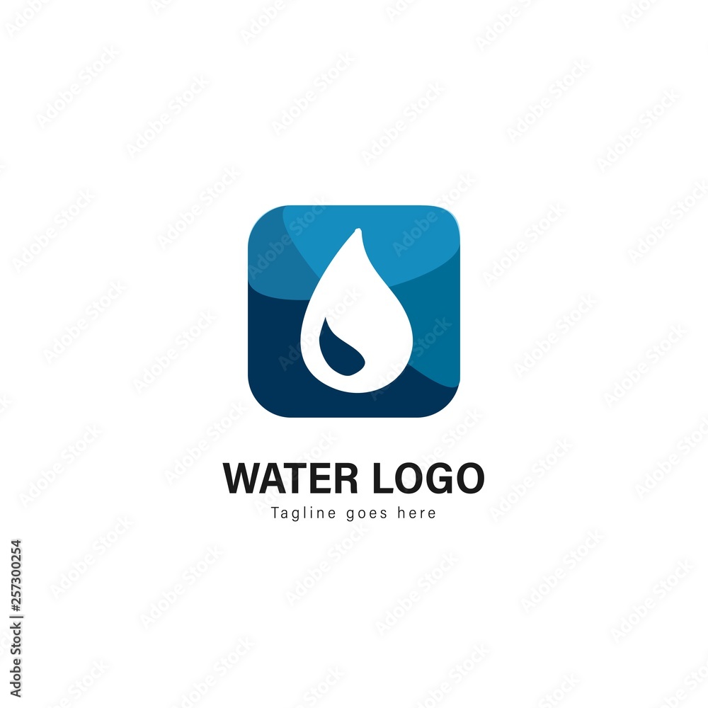 Water logo template design. Water logo with modern frame vector design Water logo template design. Water logo with modern frame vector design