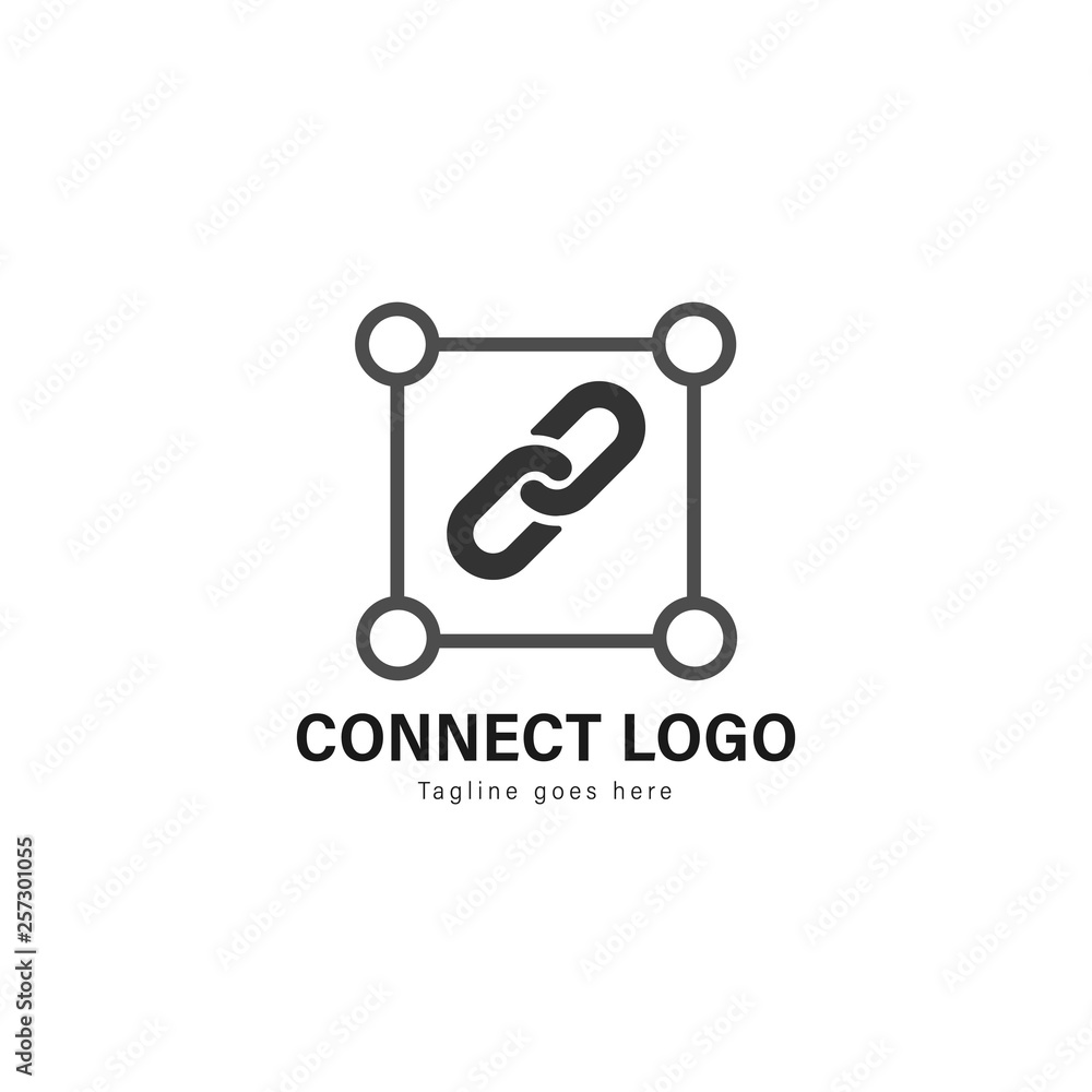 Connect logo template design. Connect logo with modern frame vector design Connect logo template design. Connect logo with modern frame vector design