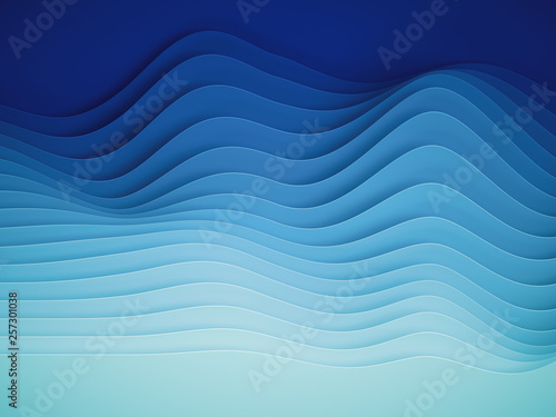 3d render, abstract paper shapes background, sliced layers, waves, hills, gradient blend, equalizer photo