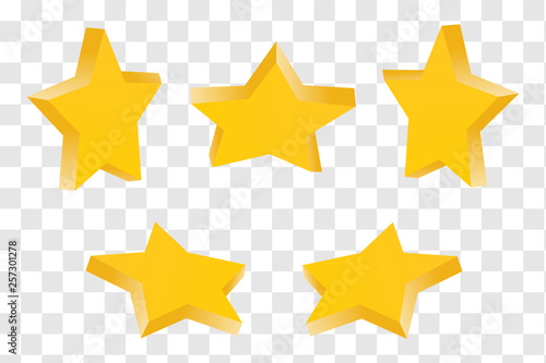 Stars icons yellow sign. Vector
