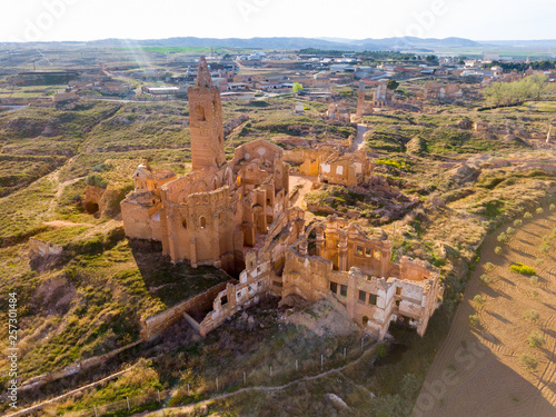 Aerial view of ruins of Belchite photo
