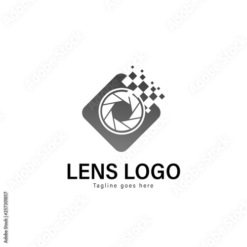 Lens logo template design. Lens logo with modern frame vector design