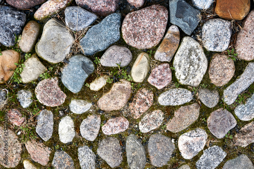 cobblestones on the ground of a city avenue