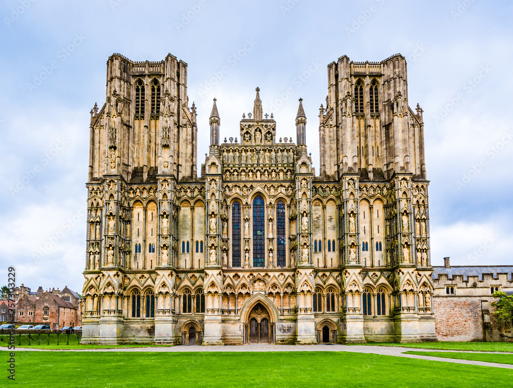 Wells Cathedral in Somerset, England, UK