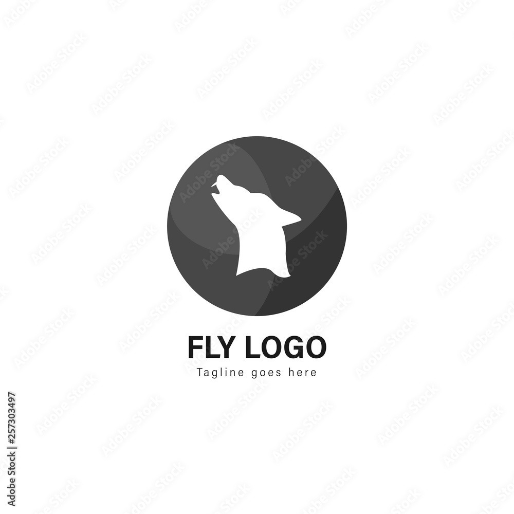 Wolf logo template design. Wolf logo with modern frame vector design Wolf logo template design. Wolf logo with modern frame vector design
