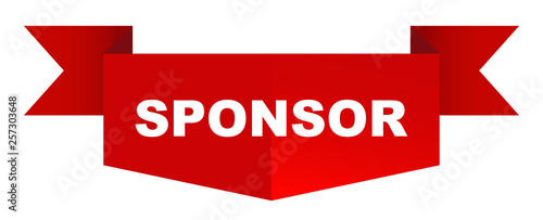 red vector banner sponsor