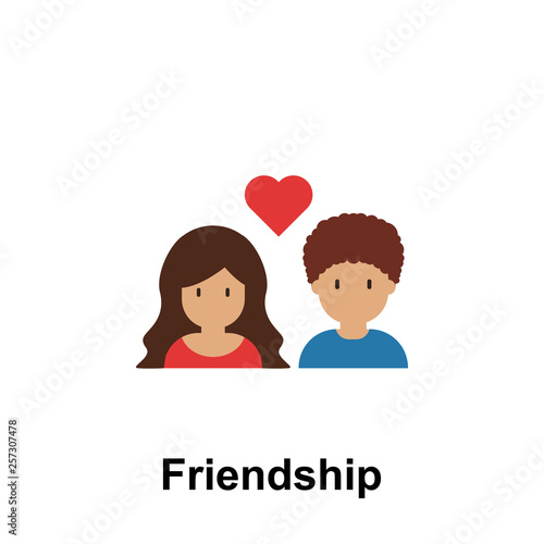 friends, heart, couple color icon. Element of friendship icon. Premium quality graphic design icon. Signs and symbols collection icon for websites, web design, mobile app