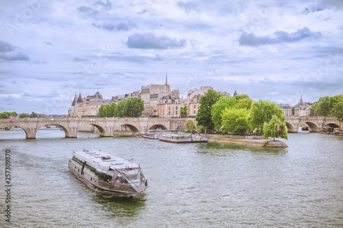 Paris. The Pont Neuf and Cite island. View from the Pont des Arts.