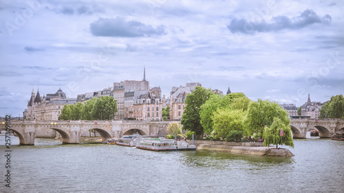 Paris. The Pont Neuf and Cite island. View from the Pont des Arts.