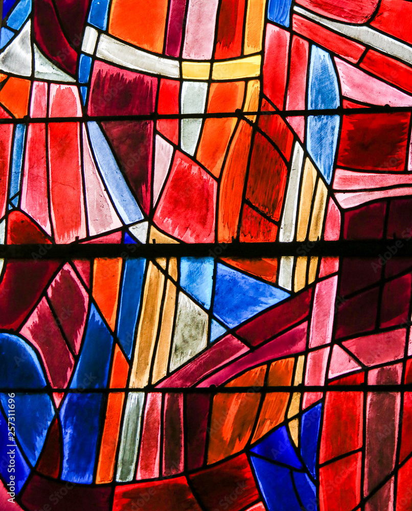 Fototapeta Stained Glass in Paris, St Severin Church