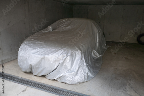 The parking car with a cover