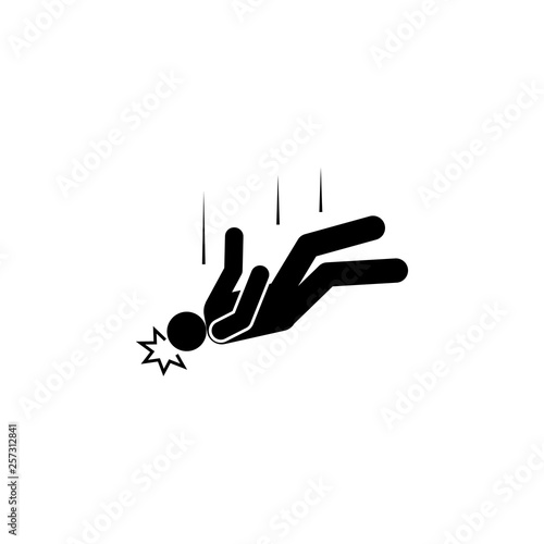 Man, fall, slip, knock icon. Element of man fall down. Premium quality graphic design icon. Signs and symbols collection icon for websites, web design, mobile app