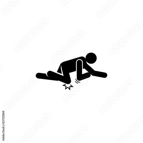 Man, break, fall, knee, tripping icon. Element of man fall down. Premium quality graphic design icon. Signs and symbols collection icon for websites, web design, mobile app