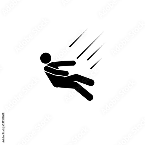 Man, behind, fall, slip icon. Element of man fall down. Premium quality graphic design icon. Signs and symbols collection icon for websites, web design, mobile app
