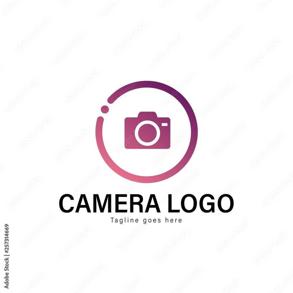 Camera logo template design. Camera logo with modern frame vector design Camera logo template design. Camera logo with modern frame vector design