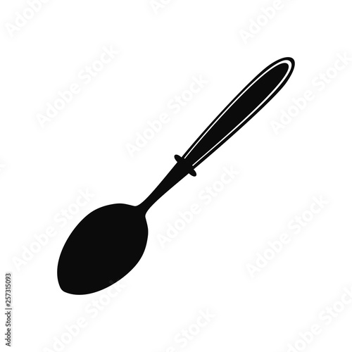 Silhouette of a metal spoon