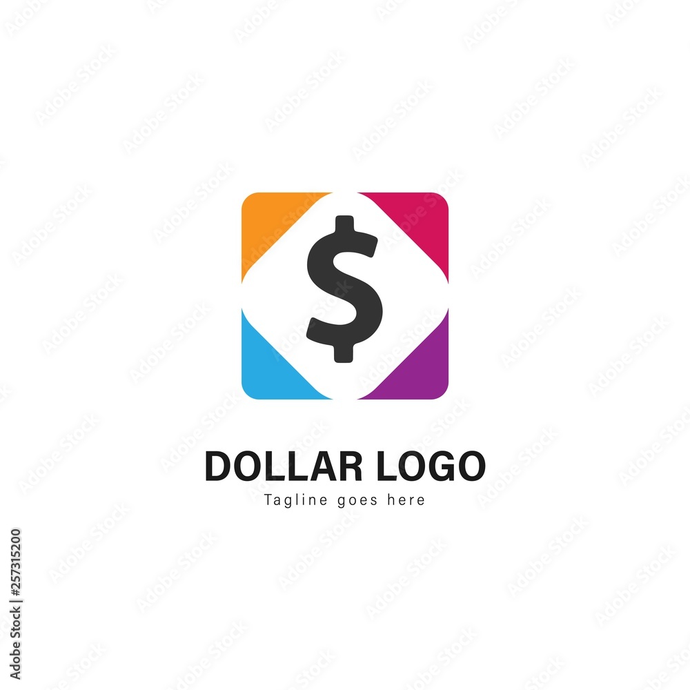 Money logo template design. Money logo with modern frame vector design Money logo template design. Money logo with modern frame vector design
