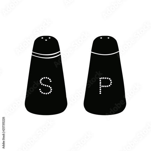 Salt and Pepper Maid. Flat Vector Icon. Simple black symbol on white background