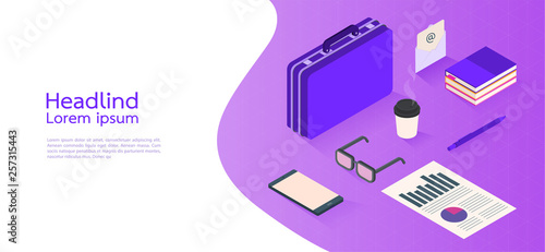 Modern design isometric concept business. infographic elements. Vector illustration.