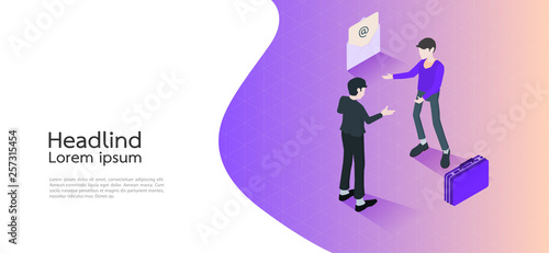 Modern design isometric concept businessman. infographic elements. Vector illustration.