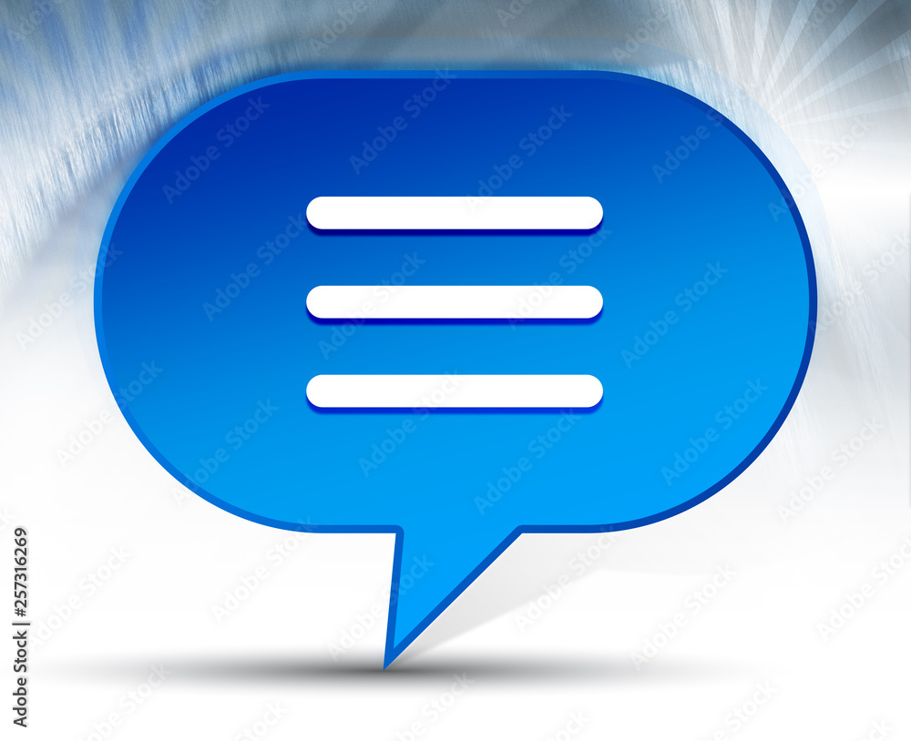 Hamburger menu bar icon blue bubble background Hamburger menu bar icon blue bubble background