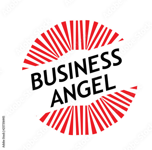 Print business angel stamp on white