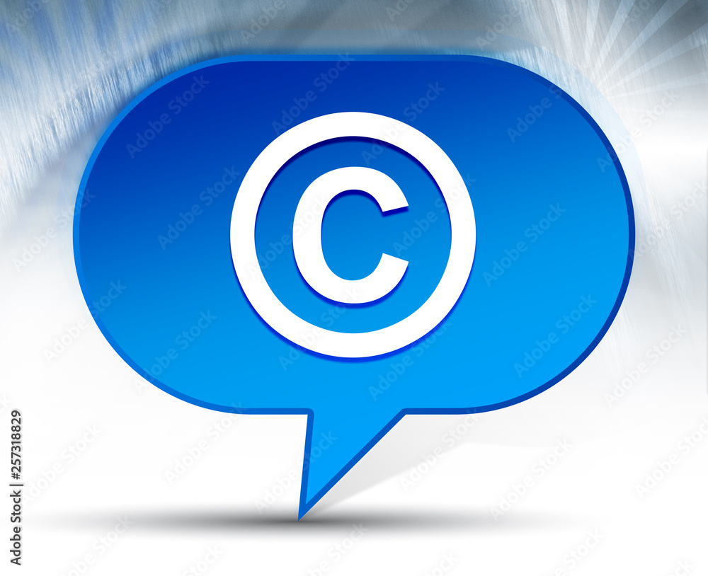 Copyright symbol icon blue bubble background Copyright symbol icon blue bubble background