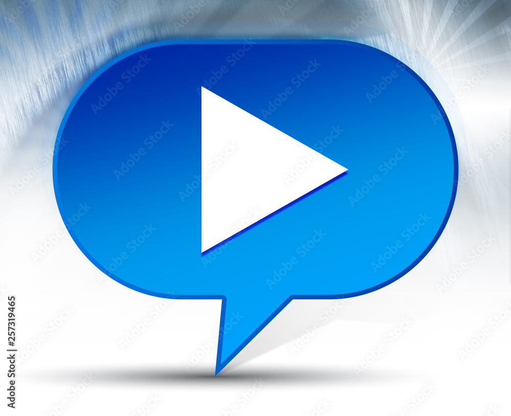 Play icon blue bubble background Play icon blue bubble background