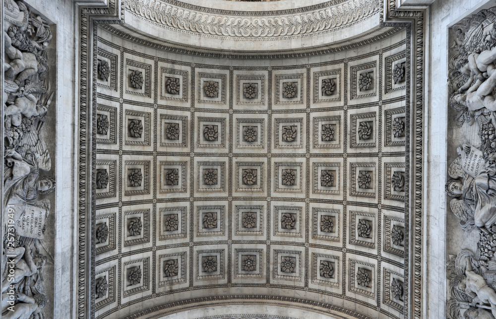 Details of the Arc de Triomphe de l'Etoile.