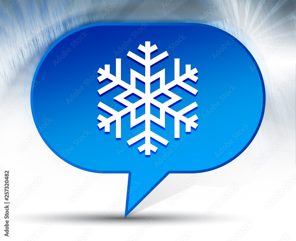 Snowflake icon blue bubble background Snowflake icon blue bubble background
