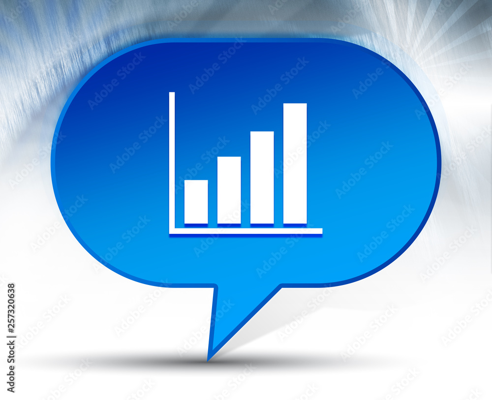Statistics icon blue bubble background Statistics icon blue bubble background