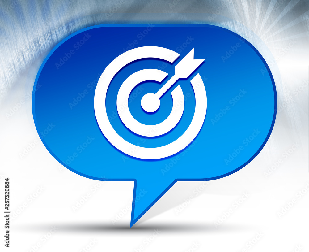 Target arrow icon blue bubble background Target arrow icon blue bubble background