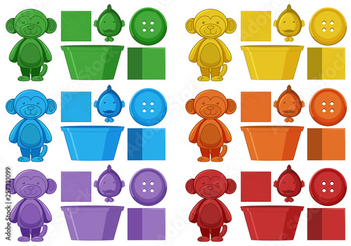 Set of colourful element