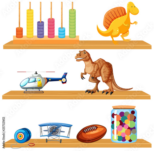 Toys on a shelf