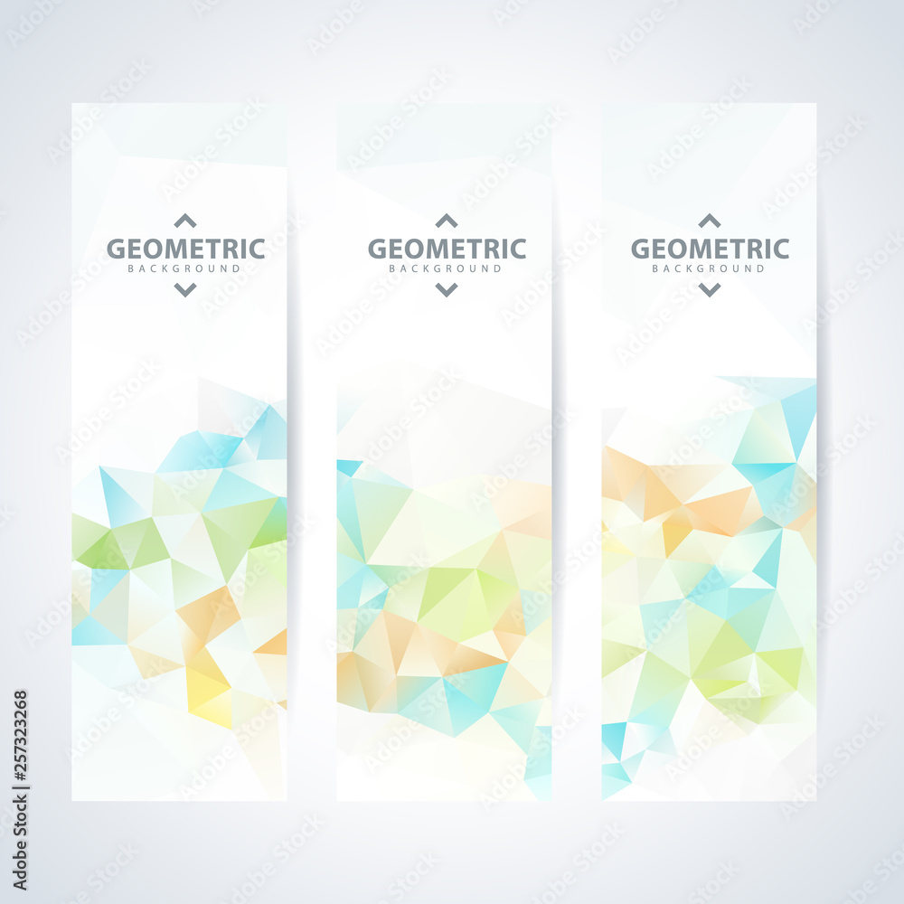 Fototapeta premium Vector banners set abstract triangle background