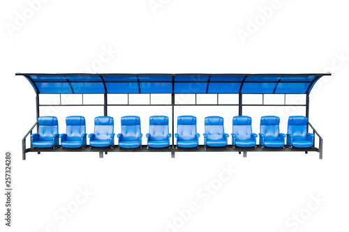 substitute seat for substitute player, manager and staff coach at the football stadium.