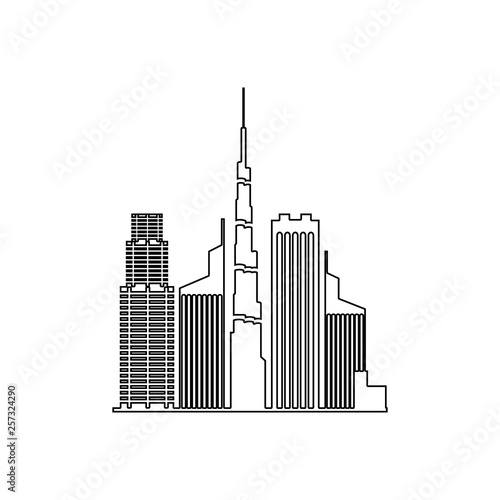 cityscape of Dubai icon. Element of Cityscape for mobile concept and web apps icon. Outline  thin line icon for website design and development  app development