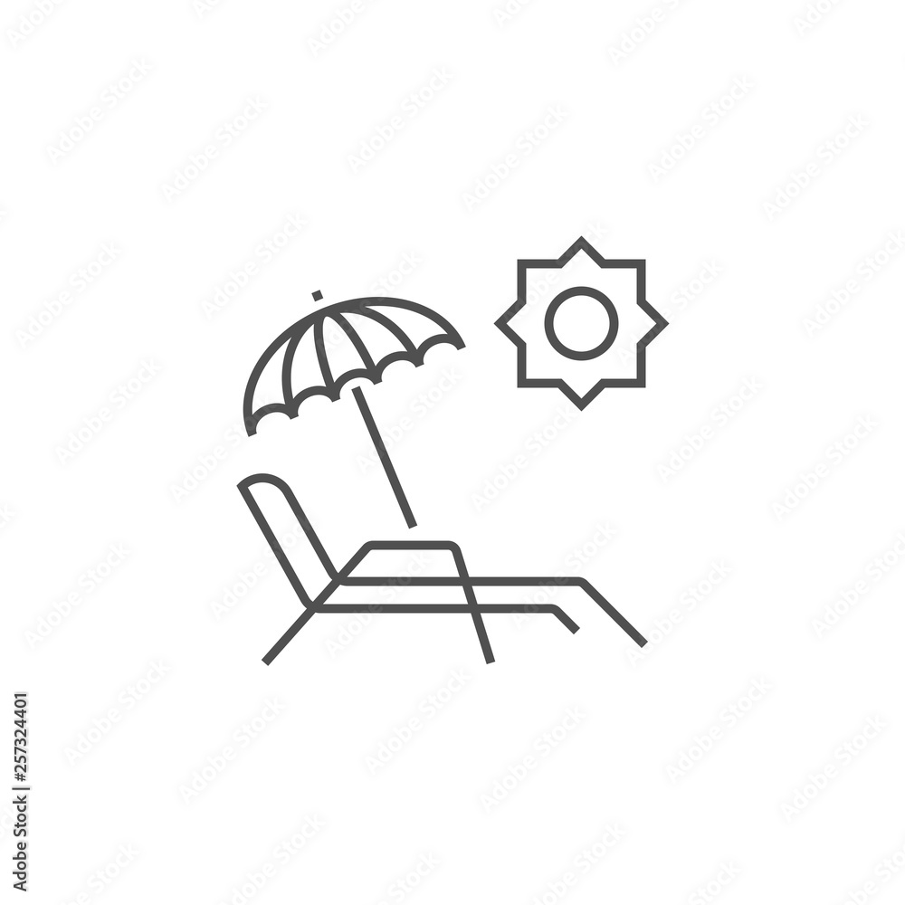 Chaise Lounge Related Vector Line Icon. Chaise Lounge Related Vector Line Icon.
