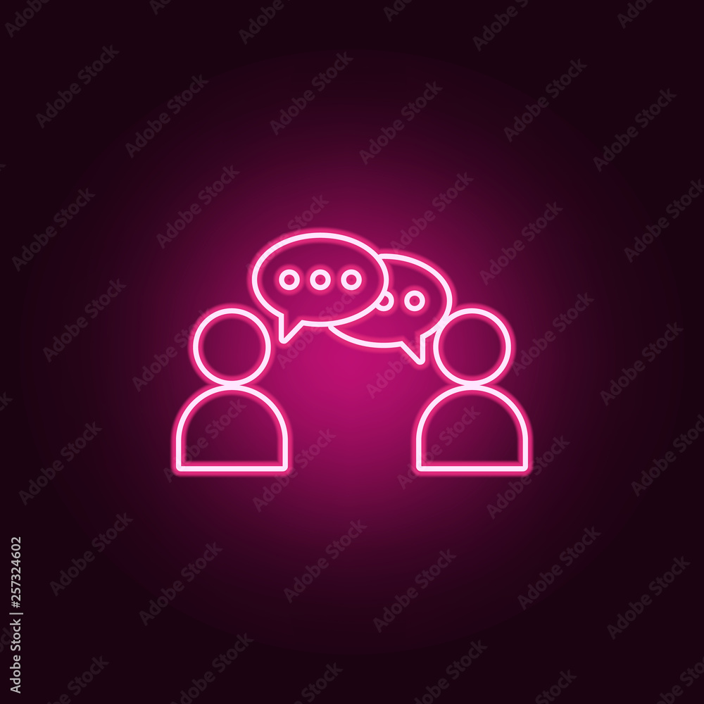 communication between two people icon. Elements of Conversation and Friendship in neon style icons. Simple icon for websites, web design, mobile app, info graphics communication between two people icon. Elements of Conversation and Friendship in neon style icons. Simple icon for websites, web design, mobile app, info graphics