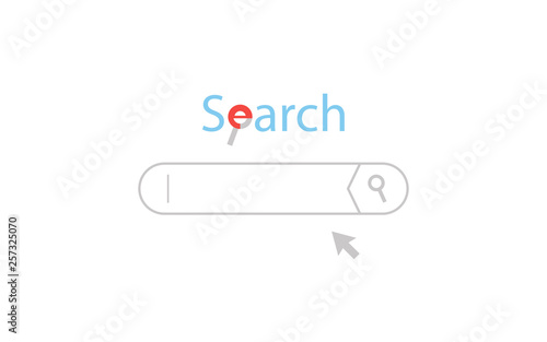 Search Bar icon. Bar site icon. Website element with cursor in flat design. - Vector