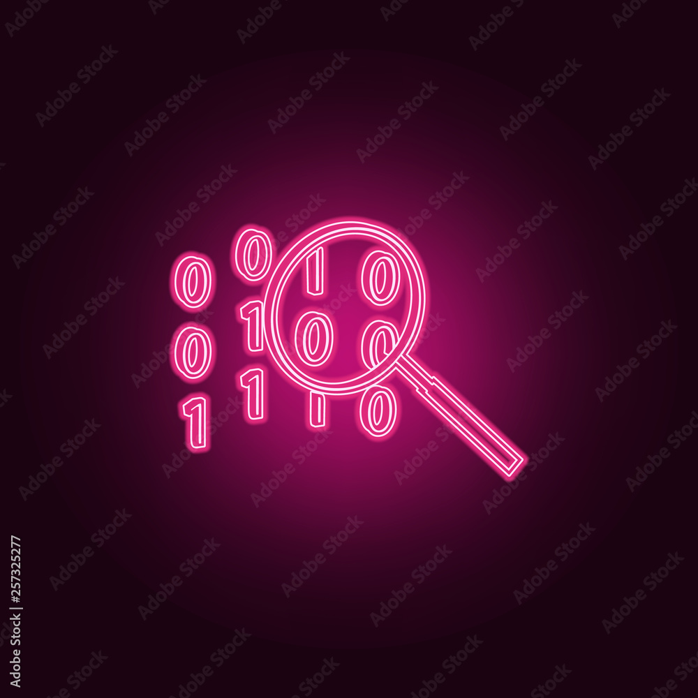 code search icon. Elements of cyber security in neon style icons. Simple icon for websites, web design, mobile app, info graphics code search icon. Elements of cyber security in neon style icons. Simple icon for websites, web design, mobile app, info graphics